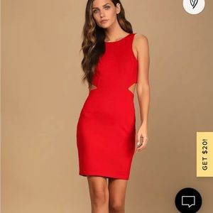 Lulu Undeniable Attraction Red Cutout Bodycon Mini Dress -Size Small
